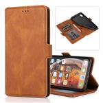 For iPhone XS Max Retro Magnetic Closing Clasp Horizontal Flip Leather Case with Holder & Card Slots & Photo Frame & Wallet(Brown)