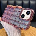 For iPhone 13 Wavy Texture Gradient Glitter Paper TPU Phone Case(Pink)