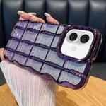 For iPhone 16 Wavy Texture Gradient Glitter Paper TPU Phone Case(Dark Purple)