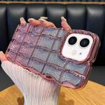 For iPhone 11 Wavy Texture Water Ripples Glitter Paper TPU Phone Case(Pink)