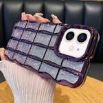 For iPhone 11 Wavy Texture Water Ripples Glitter Paper TPU Phone Case(Dark Purple)