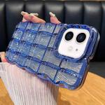 For iPhone 11 Wavy Texture Water Ripples Glitter Paper TPU Phone Case(Blue)