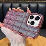 For iPhone 13 Pro Wavy Texture Water Ripples Glitter Paper TPU Phone Case(Pink)