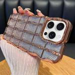 For iPhone 14 Pro Wavy Texture Water Ripples Glitter Paper TPU Phone Case(Rose Gold)