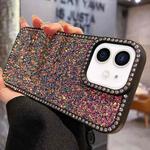 For iPhone 11 Diamond Glitter Shiny Surface TPU Phone Case(Black Colorful)