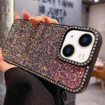 For iPhone 14 Diamond Glitter Shiny Surface TPU Phone Case(Black Colorful)