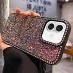 For iPhone 16 Diamond Glitter Shiny Surface TPU Phone Case(Black Colorful)