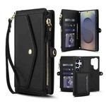 For Samsung Galaxy S25 Ultra 5G Multifunctional Wallet Detachable Leather Phone Case with Lanyard(Black)