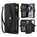 For Samsung Galaxy S24 Ultra 5G Multifunctional Wallet Detachable Leather Phone Case with Lanyard(Black)