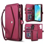 For Samsung Galaxy S23+ 5G Multifunctional Wallet Detachable Leather Phone Case with Lanyard(Red)