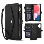 For Samsung Galaxy A13 4G / 5G Multifunctional Wallet Detachable Leather Phone Case with Lanyard(Black)