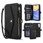 For Samsung Galaxy A56 5G Multifunctional Wallet Detachable Leather Phone Case with Lanyard(Black)