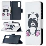 For Samsung Galaxy S20 FE 5G / S20 Lite Colored Drawing Pattern Horizontal Flip Leather Case with Holder & Card Slots & Wallet(Panda)