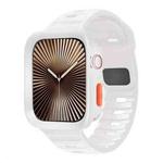 For Apple Watch Ultra 2 / 1 49mm Wave Texture Reverse Buckle Silicone Watch Band with TPU Case(White)