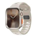 For Apple Watch Ultra 2 / 1 49mm Wave Texture Reverse Buckle Silicone Watch Band with TPU Case(Starlight)