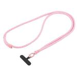 Universal Colorful Buckle Adjustable Mobile Phone Anti-lost Crossbody Lanyard(Pink White)