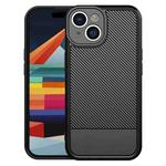 For iPhone 15 Plus Carbon Fiber Series Fine Hole TPU Phone Case(Black)