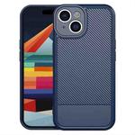 For iPhone 15 Plus Carbon Fiber Series Fine Hole TPU Phone Case(Blue)