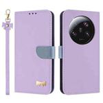 For Xiaomi 13 Ultra Metal Bow Leather Phone Case with Hand Strap(Purple)