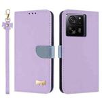 For Xiaomi 13T / 13T Pro Metal Bow Leather Phone Case with Hand Strap(Purple)