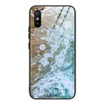 For Xiaomi Redmi 9A Marble Pattern Glass Protective Case(DL06)