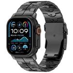 For Apple Watch 46mm / 49mm / 45mm / 44mm 26mm Quick Release Flat Buckle Titanium Alloy Watch Band(Black)