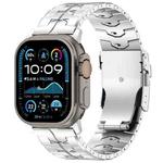 For Apple Watch 46mm / 49mm / 45mm / 44mm 26mm Quick Release Flat Buckle Titanium Alloy Watch Band(Silver)