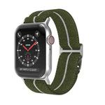 For Apple Watch 46mm / 49mm / 45mm / 44mm Dual-Color Nylon Watch Band(Green White)