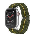 For Apple Watch 42mm / 41mm / 40mm / 38mm Dual-Color Nylon Watch Band(Green Yellow)