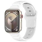 For Apple Watch 46mm / 49mm / 45mm / 44mm Vertical Grain Reverse Buckle Silicone Watch Band(White)