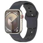 For Apple Watch 42mm / 41mm / 40mm / 38mm Vertical Grain Reverse Buckle Silicone Watch Band(Platinum Steel Gray)