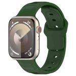 For Apple Watch 42mm / 41mm / 40mm / 38mm Vertical Grain Reverse Buckle Silicone Watch Band(Army Green)