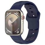 For Apple Watch 42mm / 41mm / 40mm / 38mm Vertical Grain Reverse Buckle Silicone Watch Band(Midnight Color)