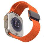 For Apple Watch 42mm / 41mm / 40mm / 38mm Magnetic Buckle Breathable Silicone Watch Band(Orange)