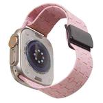 For Apple Watch 42mm / 41mm / 40mm / 38mm Magnetic Buckle Breathable Silicone Watch Band(Pink Sand)