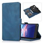 For Motorola Moto E7 Retro Magnetic Closing Clasp Horizontal Flip Leather Case with Holder & Card Slots & Photo Frame & Wallet(Navy Blue)