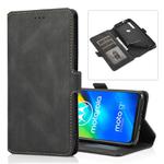 For Motorola Moto G8 Power Retro Magnetic Closing Clasp Horizontal Flip Leather Case with Holder & Card Slots & Photo Frame & Wallet(Black)
