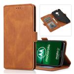 For Motorola Moto G7 Power(US Version) Retro Magnetic Closing Clasp Horizontal Flip Leather Case with Holder & Card Slots & Photo Frame & Wallet(Brown)