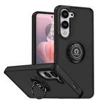 For vivo Y29s 5G Q Shadow 1 Series TPU + PC Phone Case with Ring(Black+Black)