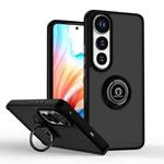 For vivo V50 Lite 5G Q Shadow 1 Series TPU + PC Phone Case with Ring(Black+Black)