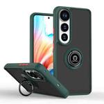 For vivo V50 Lite 5G Q Shadow 1 Series TPU + PC Phone Case with Ring(Dark Green)