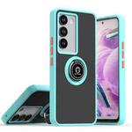 For vivo V30 Lite 5G Q Shadow 1 Series TPU + PC Phone Case with Ring(Sky Blue)