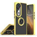 For vivo V40 Q Shadow 1 Series TPU + PC Phone Case with Ring(Yellow)