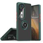 For vivo V40 Q Shadow 1 Series TPU + PC Phone Case with Ring(Dark Green)