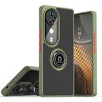 For vivo V40 Q Shadow 1 Series TPU + PC Phone Case with Ring(Green)