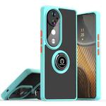 For vivo V40 Q Shadow 1 Series TPU + PC Phone Case with Ring(Sky Blue)