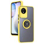 For vivo Y02 4G Q Shadow 1 Series TPU + PC Phone Case with Ring(Yellow)