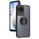 For vivo Y02 4G Q Shadow 1 Series TPU + PC Phone Case with Ring(Black+Black)