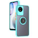 For vivo Y02 4G Q Shadow 1 Series TPU + PC Phone Case with Ring(Sky Blue)