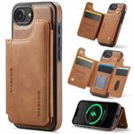 For iPhone 16e DG.MING MAGKING-K3 Series MagSafe RFID Card Bag Detachable Phone Case(Brown)